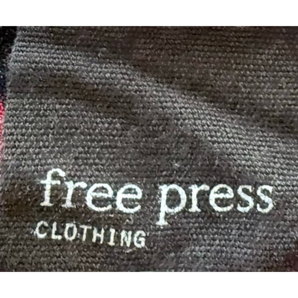 Free Press Y2k Wrap Top Long Sleeve Blouse Floral Print Size Medium Black Red - Picture 4 of 6